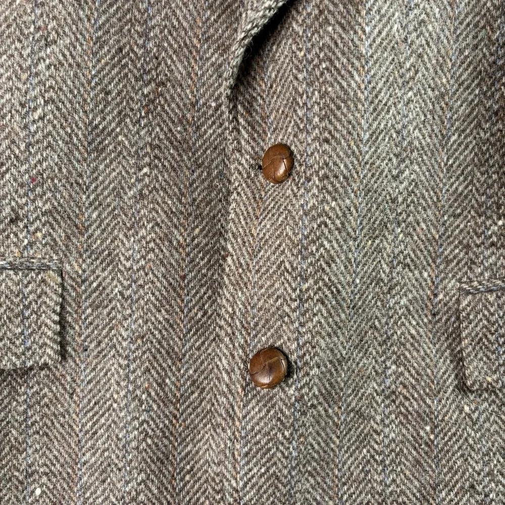 Vtg Levi Strauss Blazer Jacket Men 42R Wool Tweed Sport Coat Herringbone 80s**